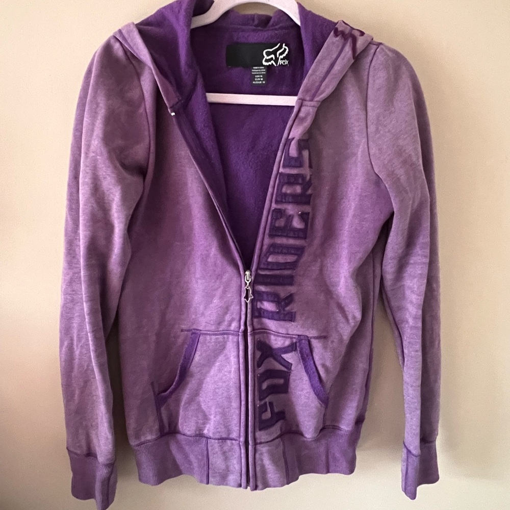 Purple fox zip up hoodie
